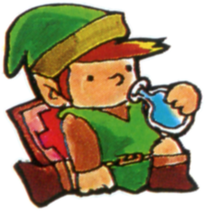 Illustration of Link Drinking a Potion